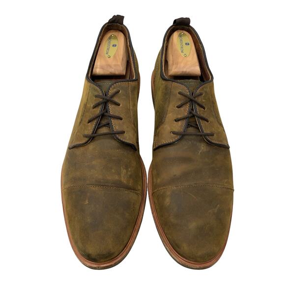 Warfield & Grand Shoes Mens 9.5 Olive Suede Cap Toe Derby Leather Dress Casual main image 4
